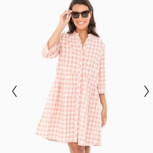 Tuckernuck Pink Gingham Royal Shirt Dress